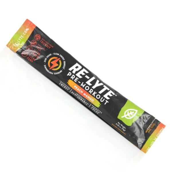 Redmond | Re-Lyte® Pre-Workout se směsí elektrolytů a rostlinných BCAA - 450 g Obsah: Broskev Mango